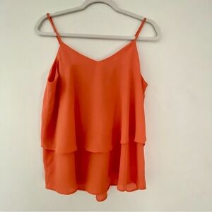 Annabelle Peach/Orannge spaghetti strap layered tank top Size M